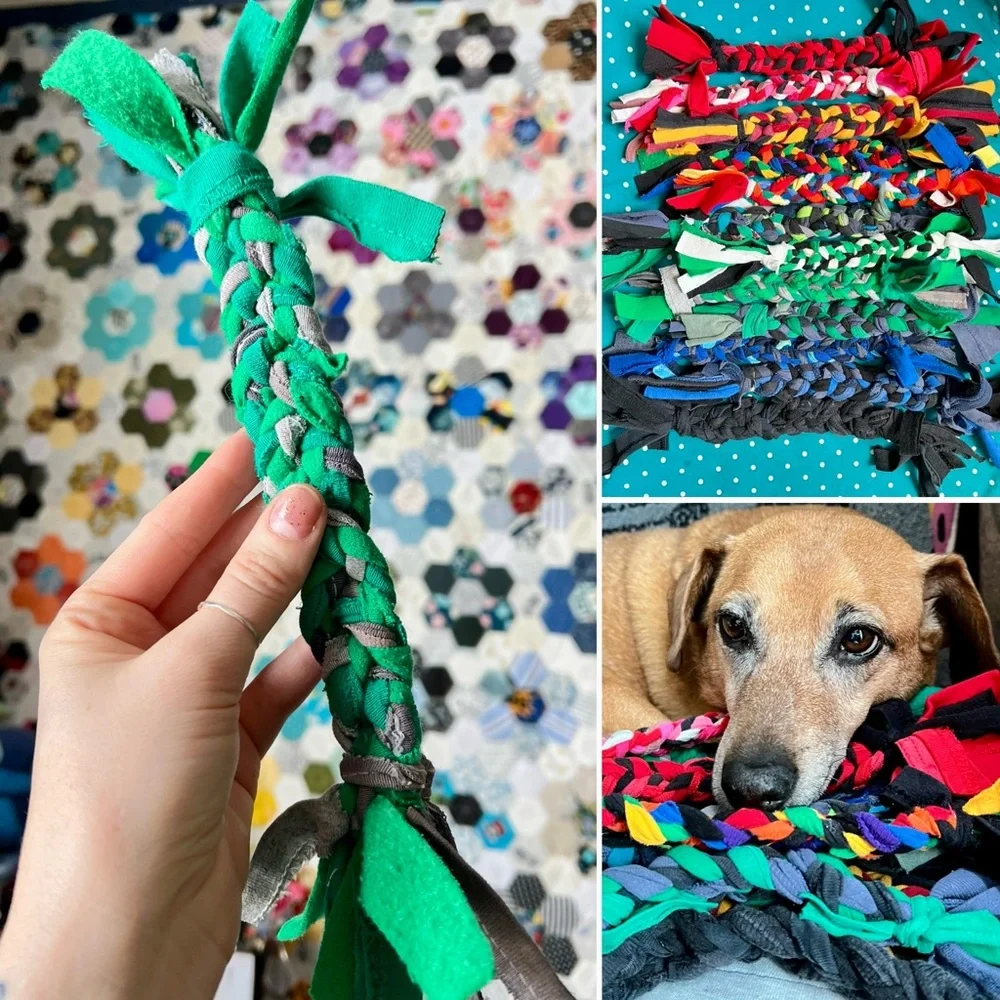 Colorful Dog Tug Toy - Braided Upcycled